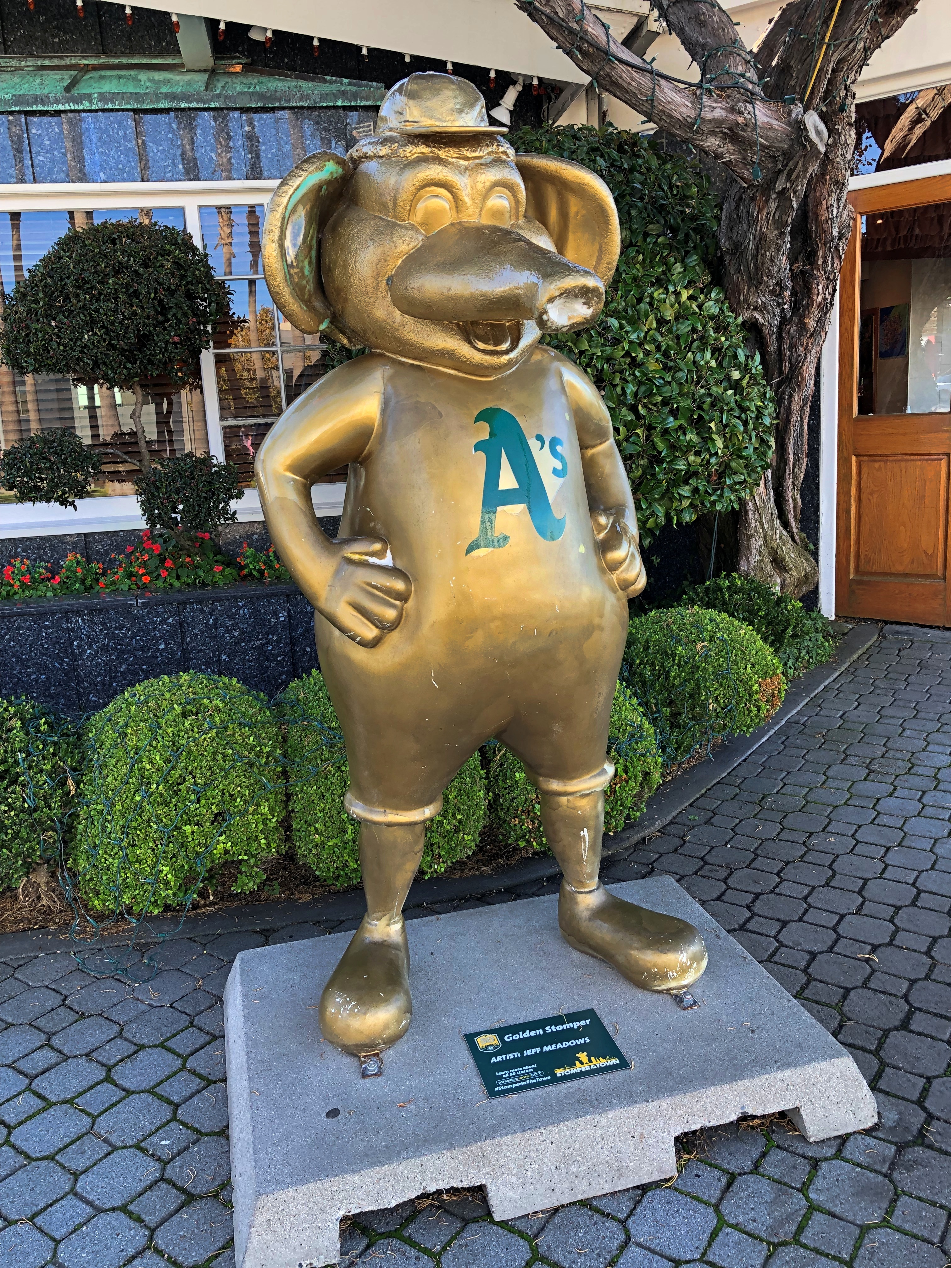 Where to find Oakland A's Stomper statues in Oakland