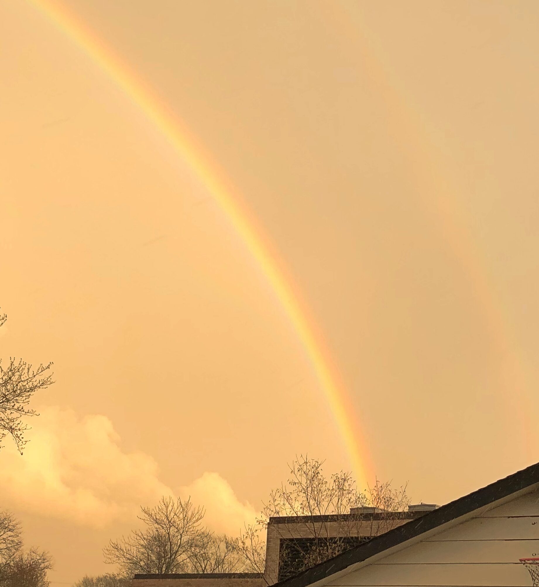 rainbow over the Chicago suburbs